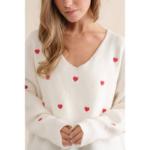 Load image into Gallery viewer, Heart Pattern Knit Pullover Sweater
