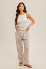 Load image into Gallery viewer, Flowy Taupe Striped Pants
