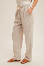 Load image into Gallery viewer, Flowy Taupe Striped Pants

