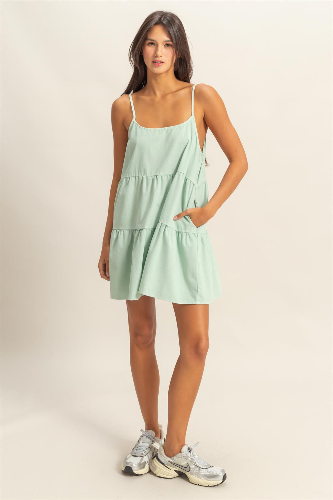 Mint ruffle dress