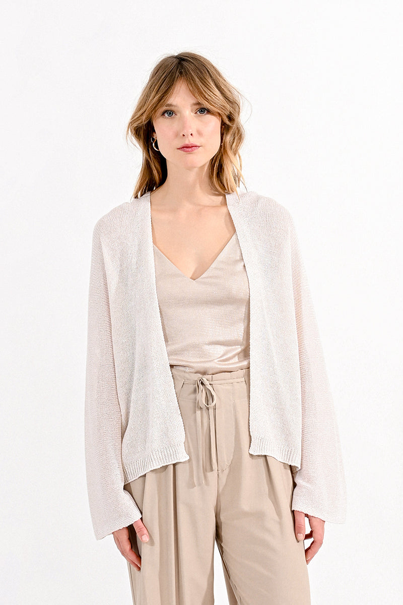 Sparkle Knit Cardigan-Cream