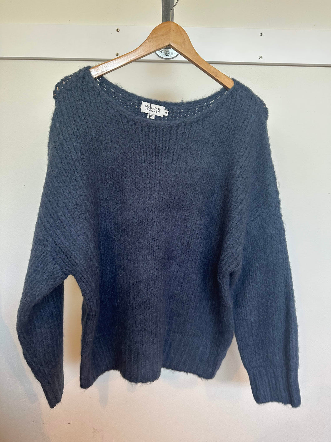 Ladies Knitted Sweater-Blue