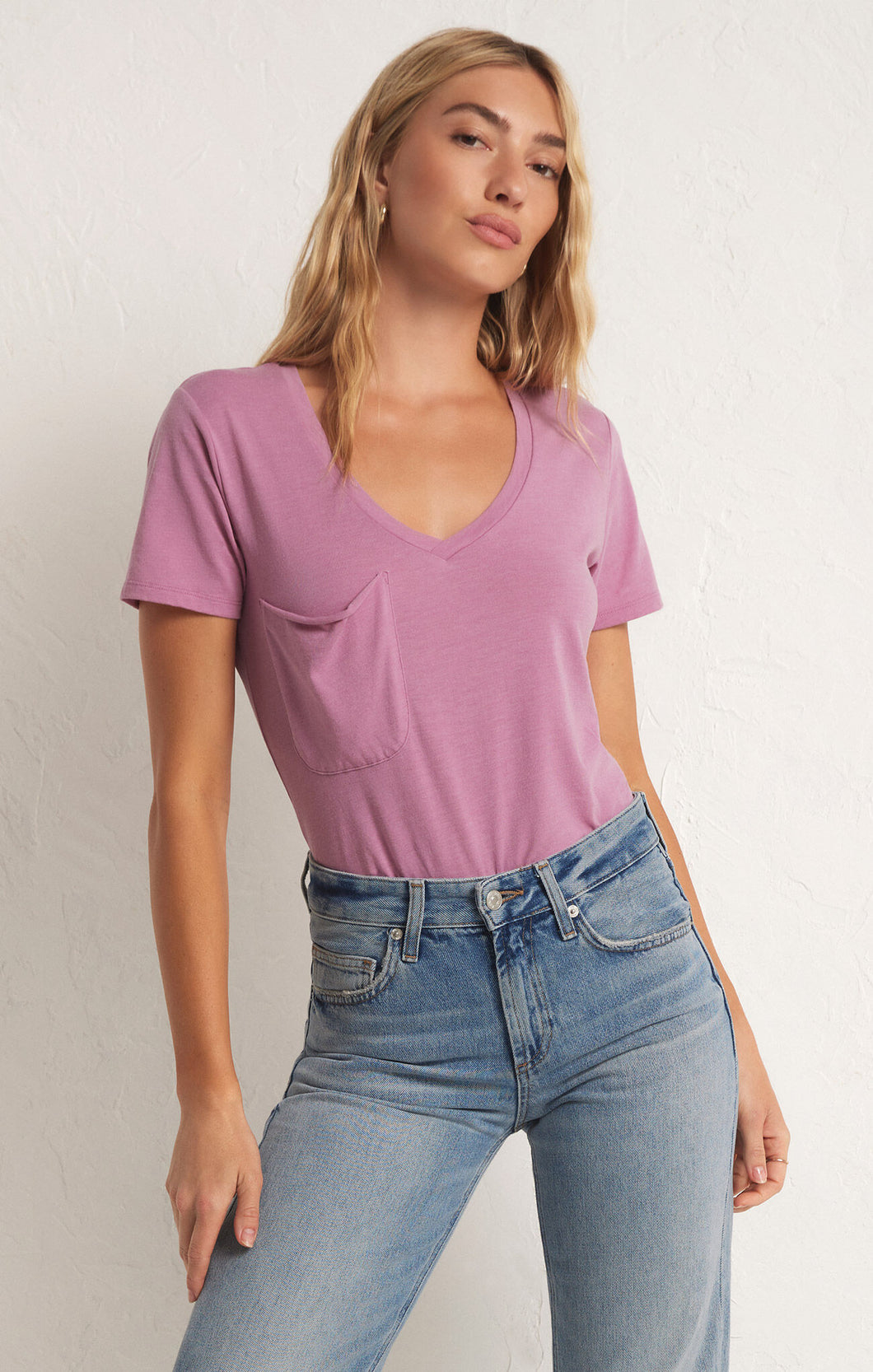 The Pocket Tee-Dusty Orchid
