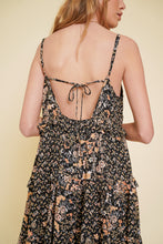 Load image into Gallery viewer, Black Ruffle Detail Printed Babydoll Dress

