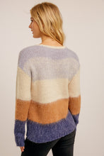 Load image into Gallery viewer, Fuzzy Color Block Sweater
