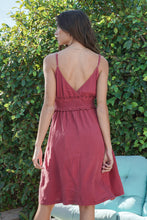 Load image into Gallery viewer, Mini Ruffle Waist Cami Dress in Rust
