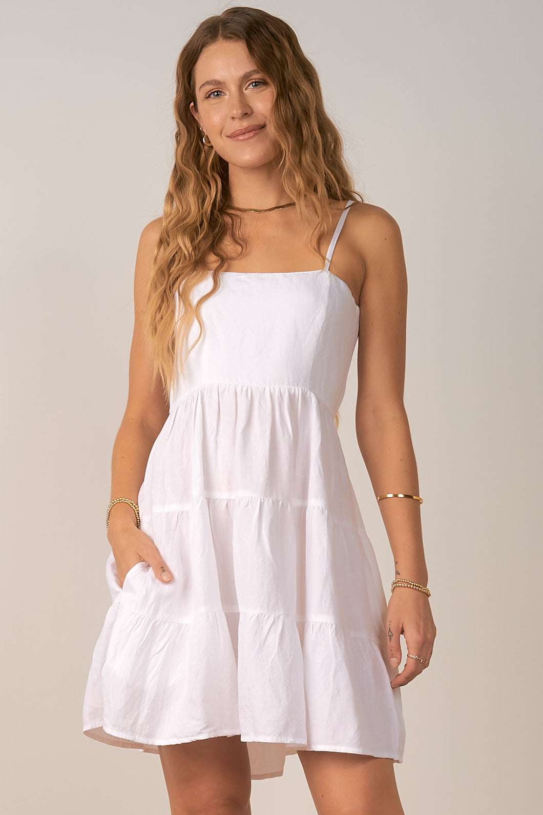 White Spaghetti Strap Dress