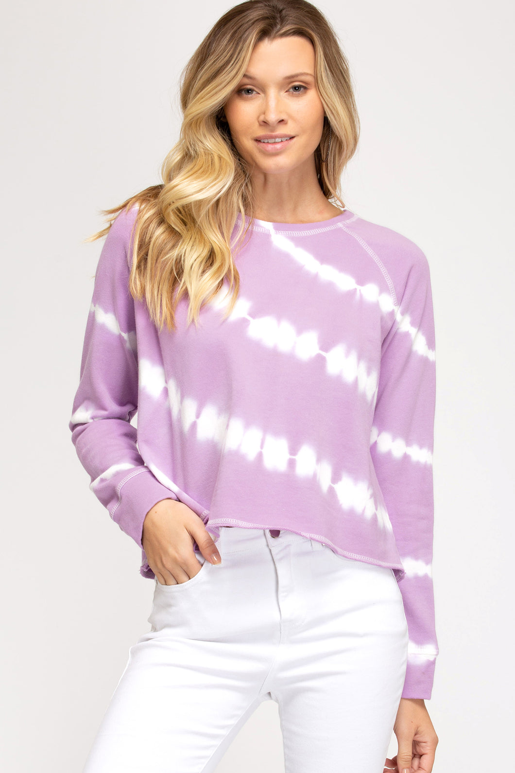 Long Sleeve Tie Dyed Knit top