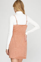 Load image into Gallery viewer, Button Down Front Washed Cami Dress-Dusty Peach
