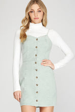 Load image into Gallery viewer, Button Down Front Washed Cami Dress-Seafoam
