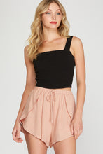 Load image into Gallery viewer, Linen Wrap Shorts with Tie-Peach Blush

