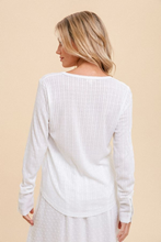 Load image into Gallery viewer, Mixed Texture Henley Top
